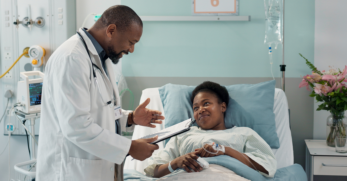 African woman getting a health check